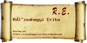 Rózsahegyi Erika névjegykártya